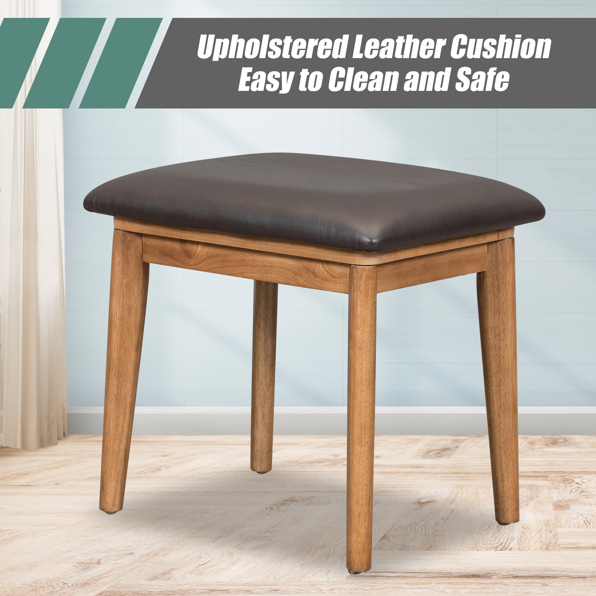 43.3 Inches, Classic Wooden Makeup Vanity Set